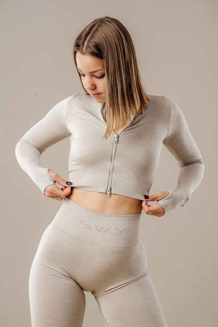 Lasting Seamless Maglia Crop Zip